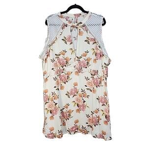 A Beautiful Soul Dress Floral and Lace Keyhole Dress Womens Plus Size NWT